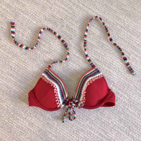 Lucky Brand Other - Lucky Brand "Peruvian Spice" Red Boho Bikini Top